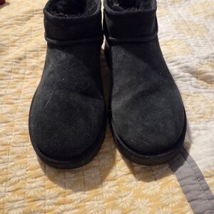 UGG Kids Black Suede Boots